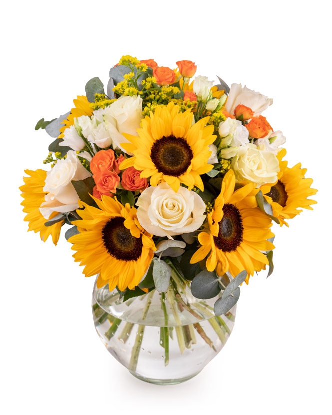 Joyful sunflower bouquet