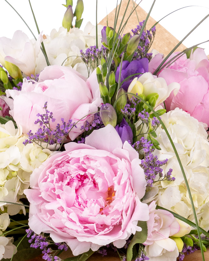 Pink Peony and Hydrangea bouquet