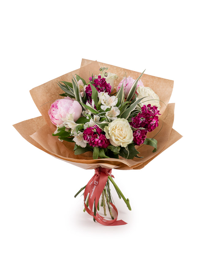Delicate peonies bouquet