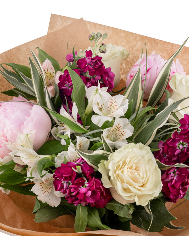 Delicate peonies bouquet