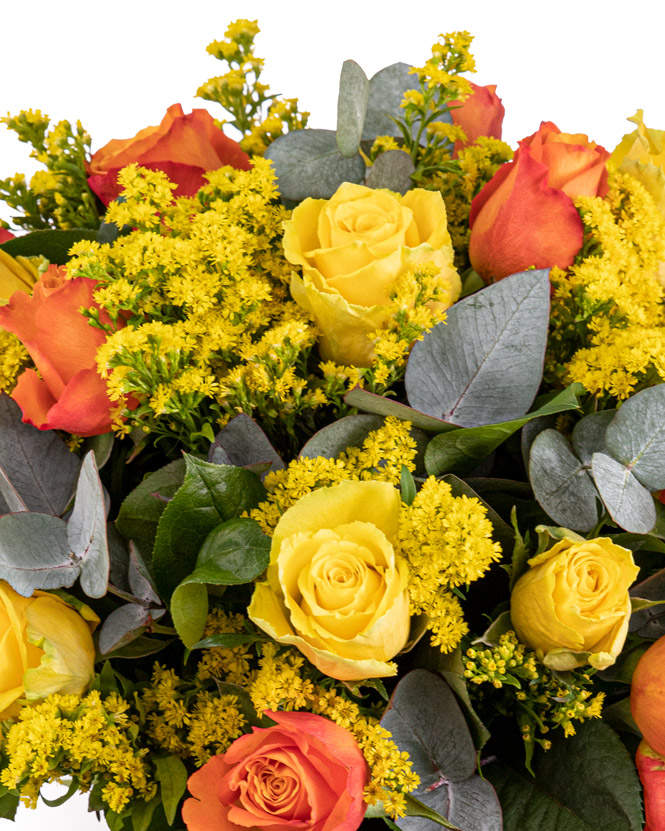 Bouquet with yellow and orange roses