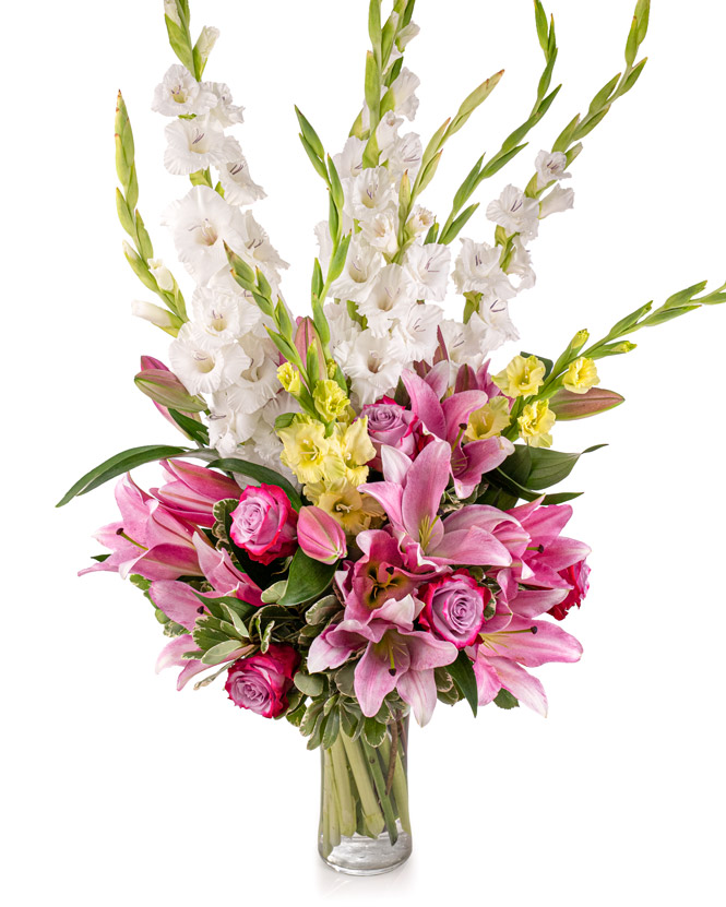 Bouquet of gladioli and lilies