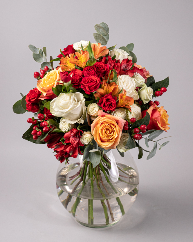 Colorful bouquet with roses