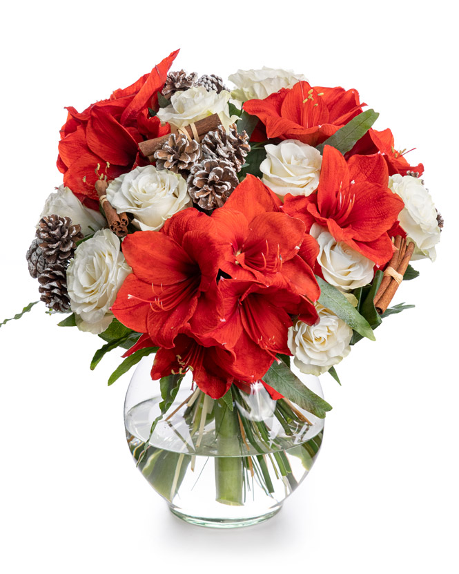 Christmas bouquet with fir cones