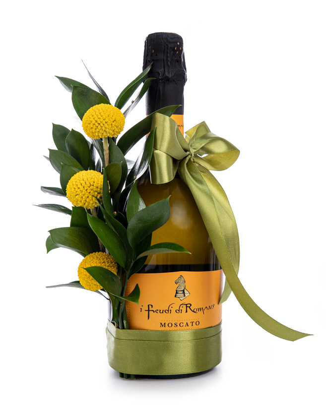 Aranjament floral cu prosecco