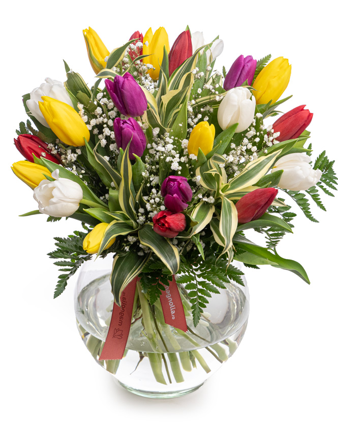 Buchet lalele multicolore „Happiness