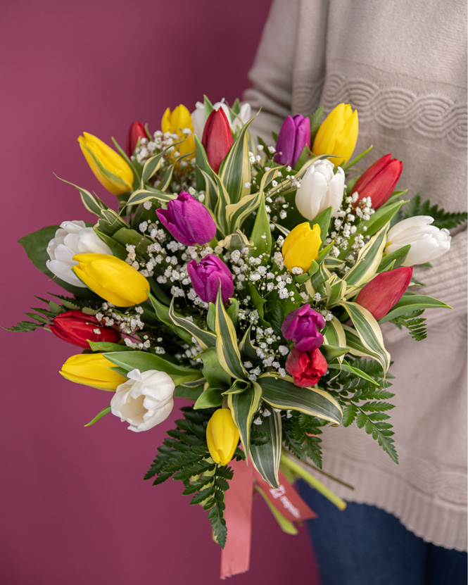 Buchet lalele multicolore „Happiness