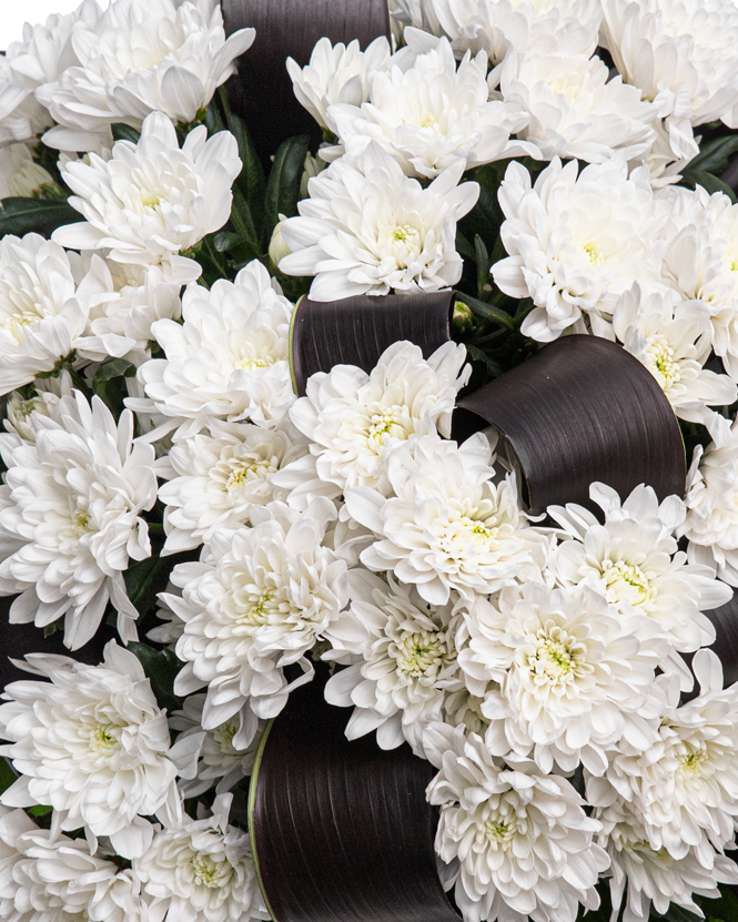 Funeral bouquet of white flowers