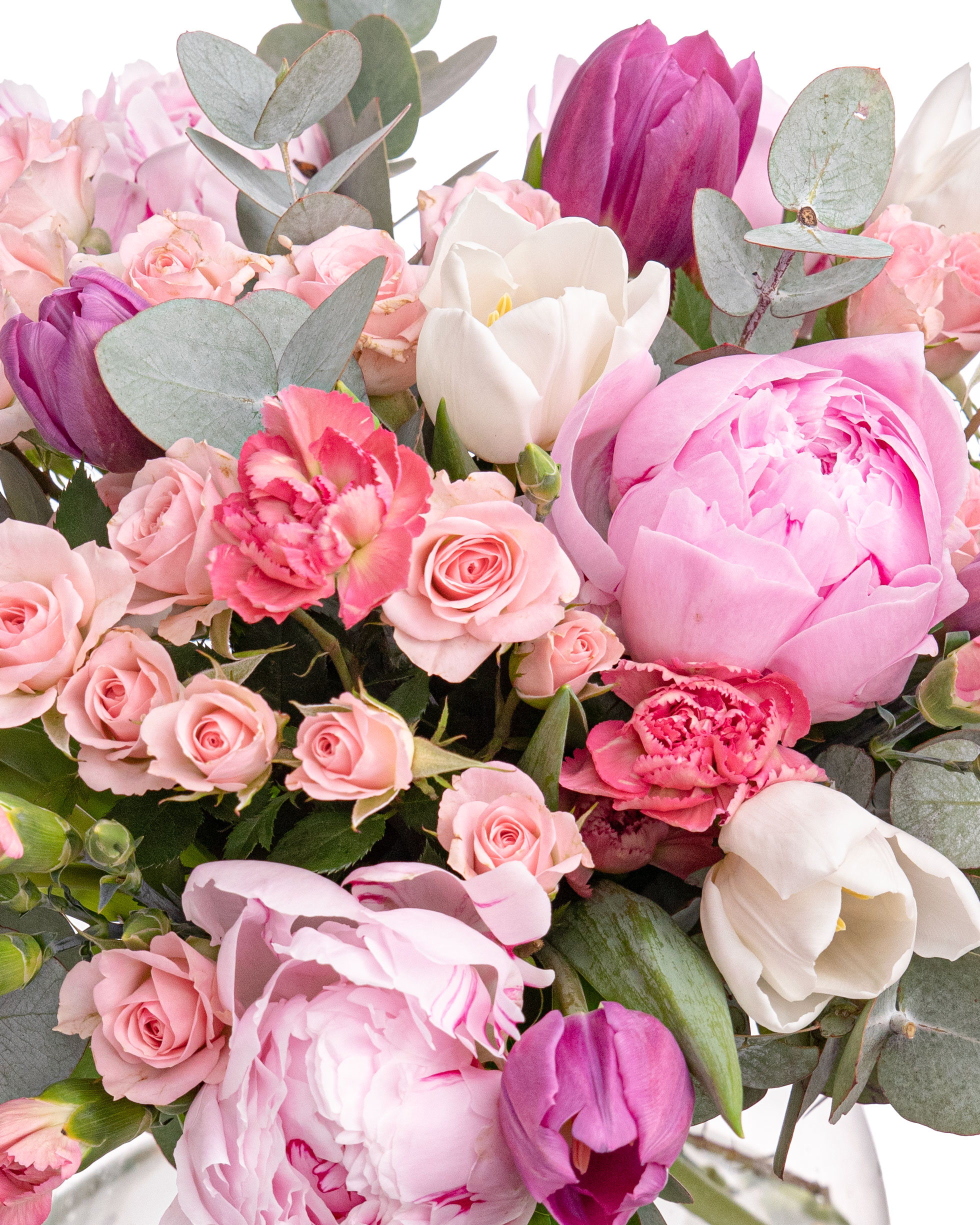 Peony and tulip bouquet