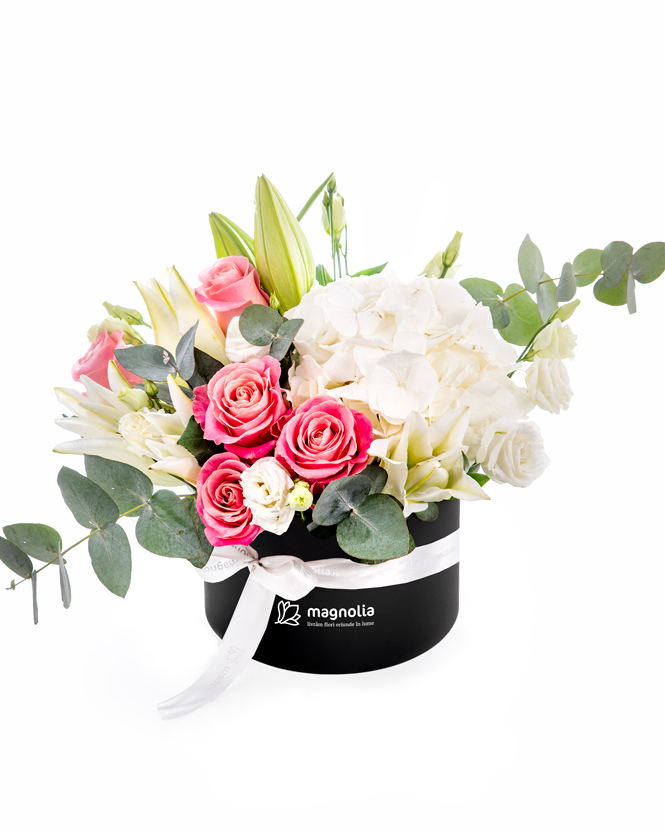 Floral arrangement in a box