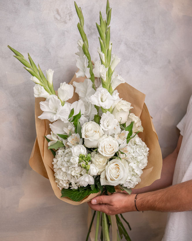 White gladiolus bouquet