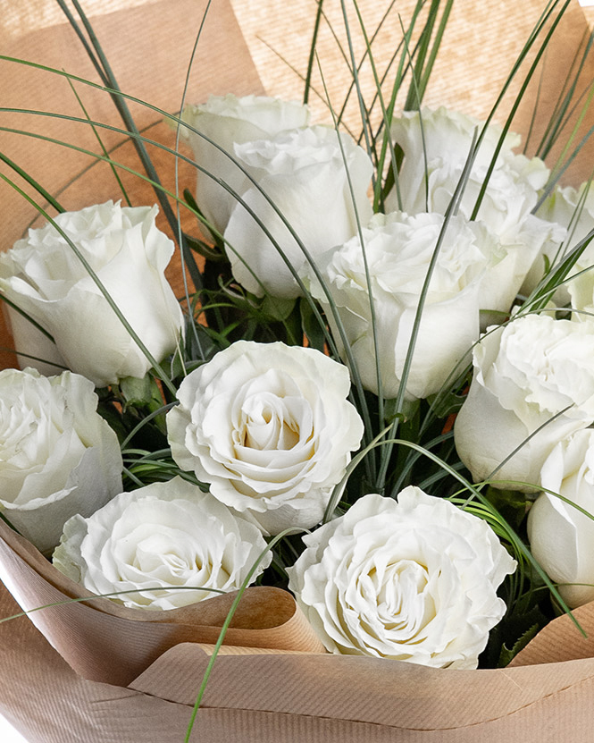 White roses bouquet