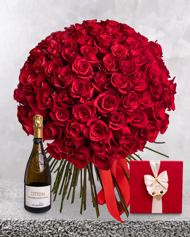 101 Red Roses, Chocolate and Prosecco