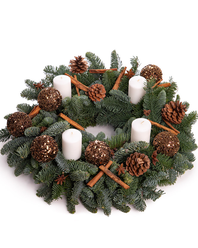 Christmas wreath with ornaments