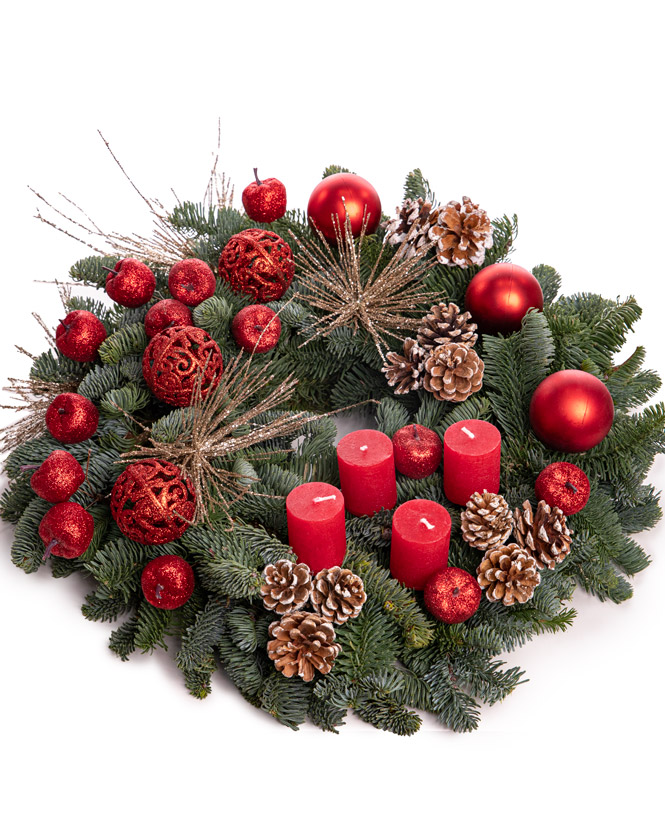 Christmas wreath with accessories
