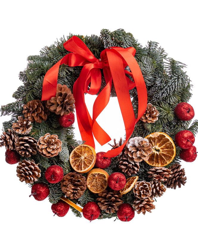 ”Welcome Christmas” door wreath