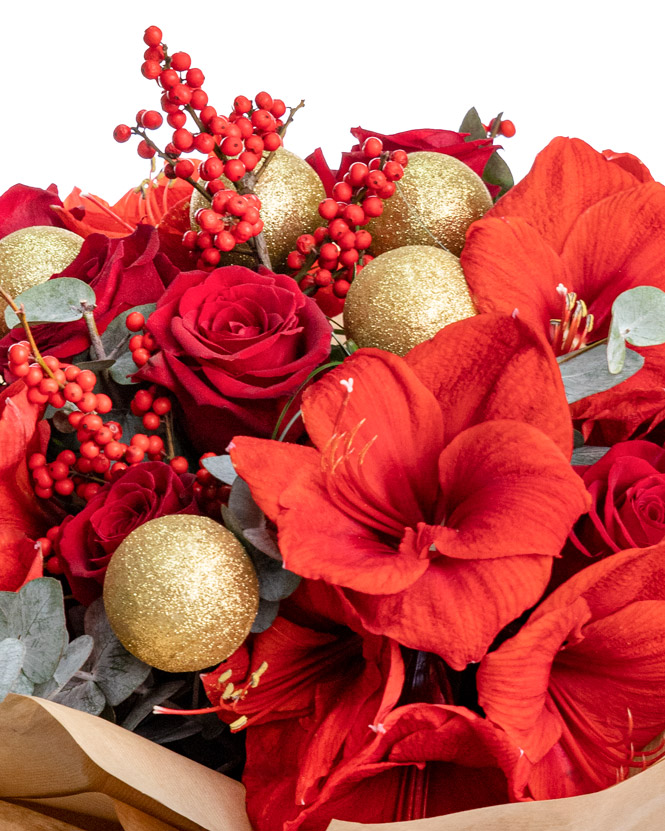 Christmas bouquet with ornaments