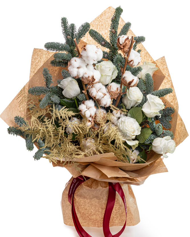 Winter bouquet of white flowers