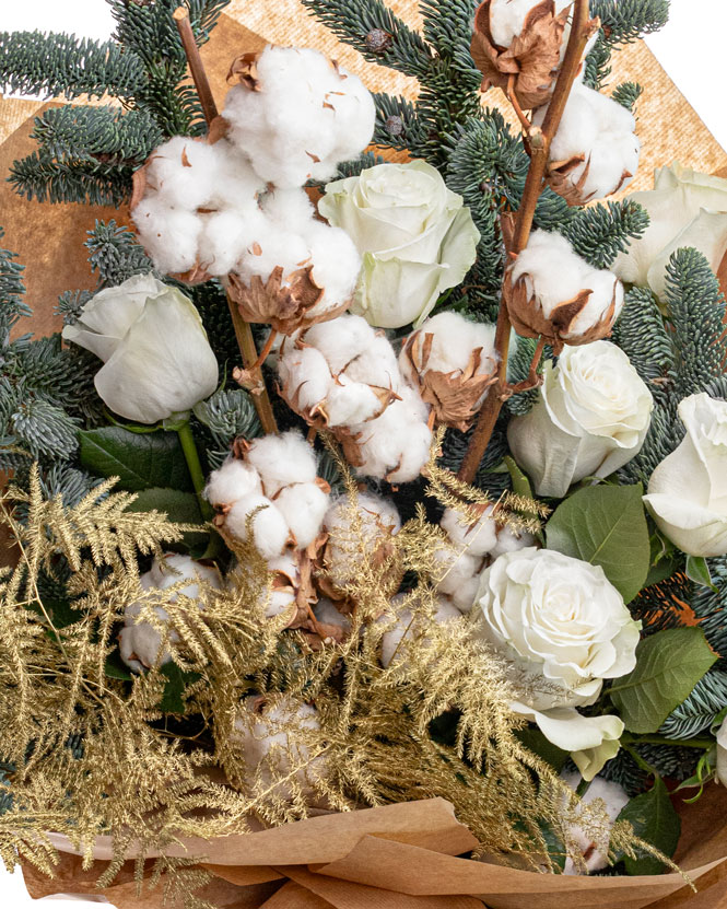 Winter bouquet of white flowers