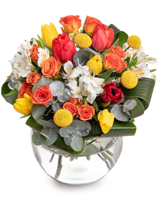 Colorful Spring flowers bouquet