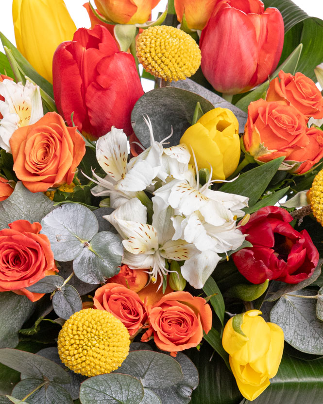 Colorful Spring flowers bouquet