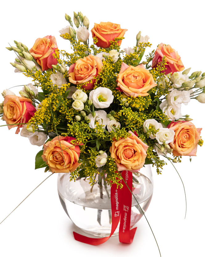 Bouquet of orange roses