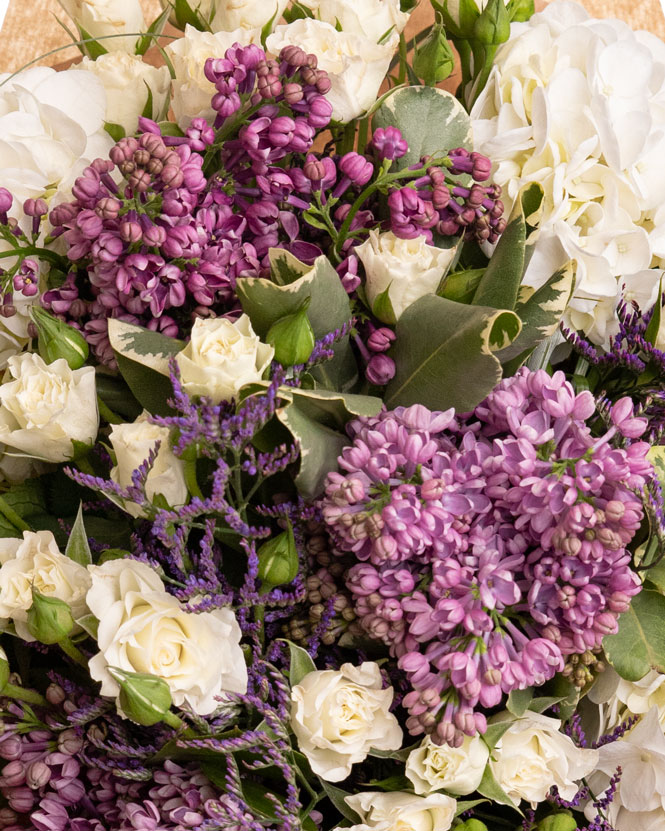 Lilac and hydrangeas bouquet