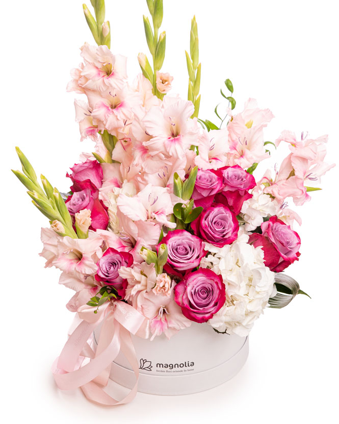 Arrangement with Gladioli and Hydrangeas
