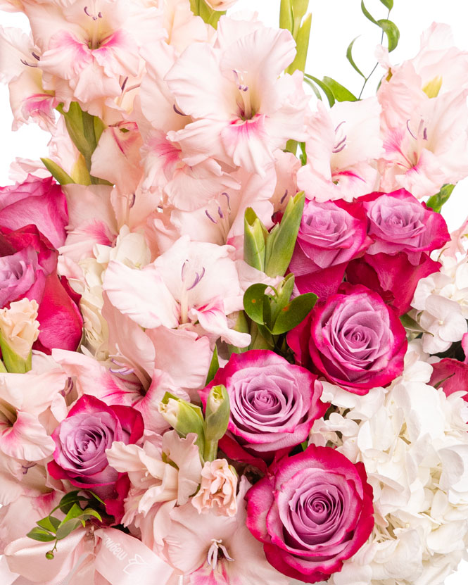 Arrangement with Gladioli and Hydrangeas