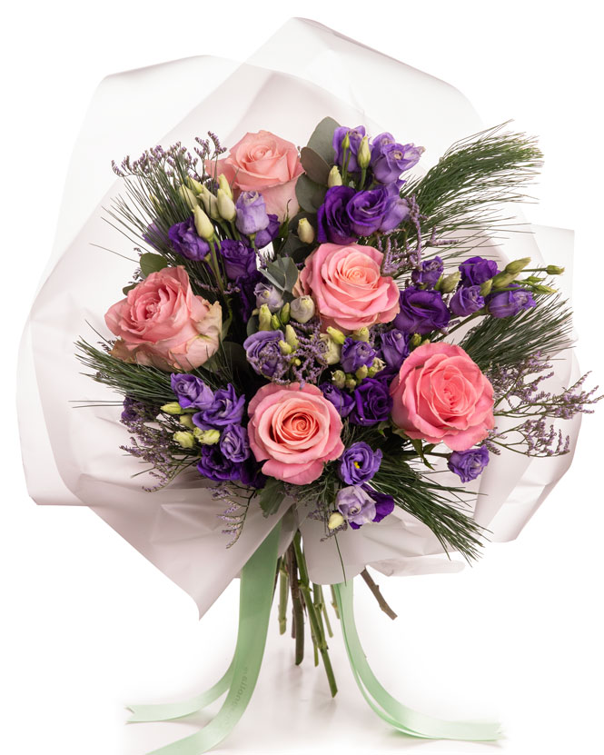 Buchet trandafiri roz 