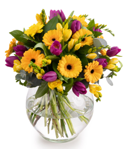 Buchet cu lalele si gerbera