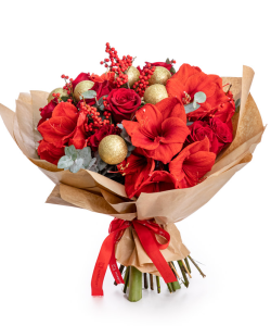 Buchet de Craciun cu globuri