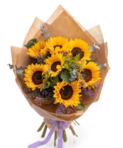 Buchet cu floarea-soarelui și solidago