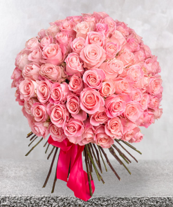 Buchet 101 trandafiri roz