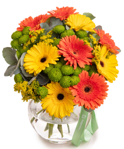 Buchet crizanteme si gerbera