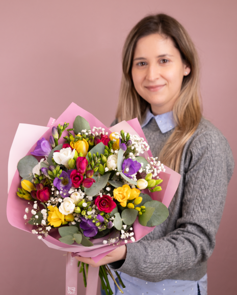 Buchet frezii colorate 