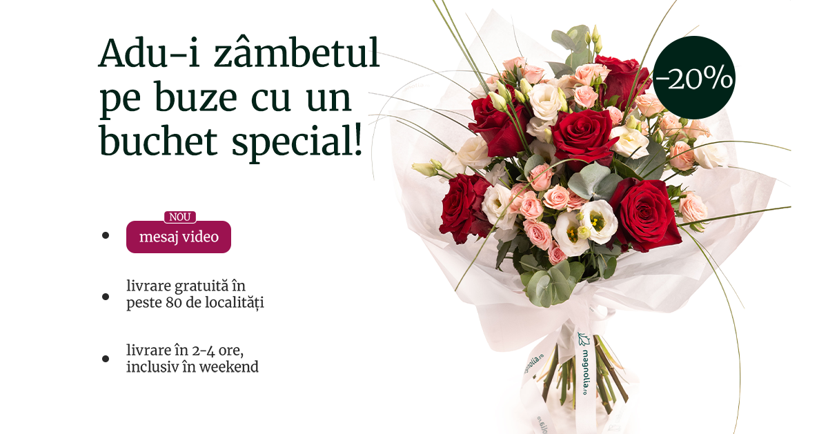 Buchet cu Trandafiri și Eustoma „Graceful”