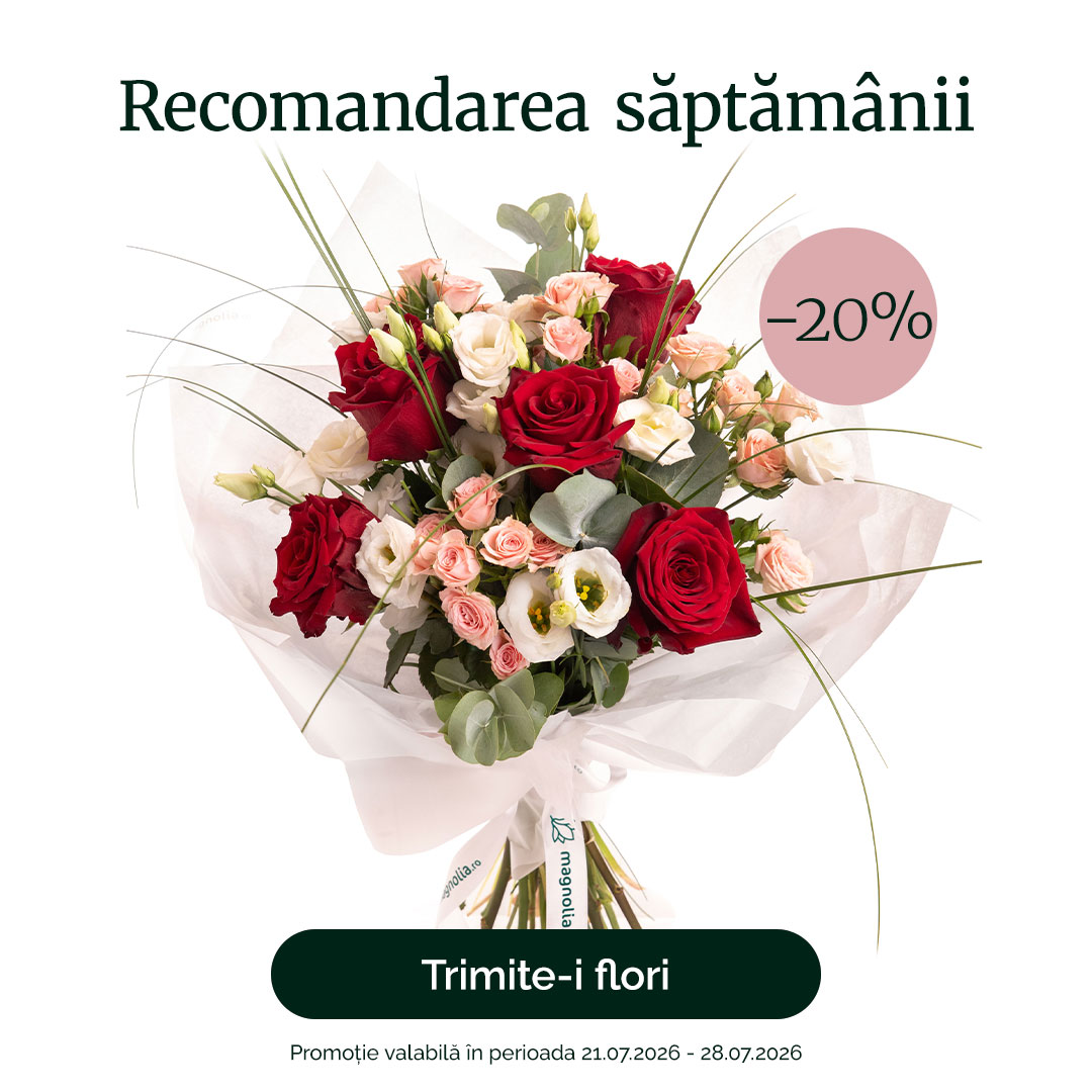 Buchet cu Trandafiri și Eustoma „Graceful” – recomandarea săptămânii