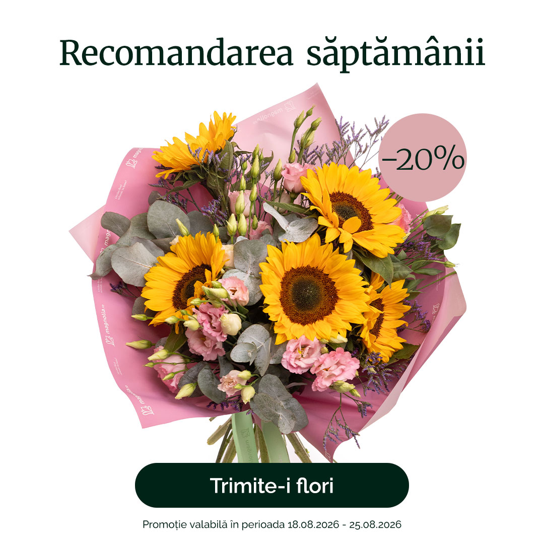 Buchet cu floarea-soarelui „Sunlight Symphony” – recomandarea săptămânii
