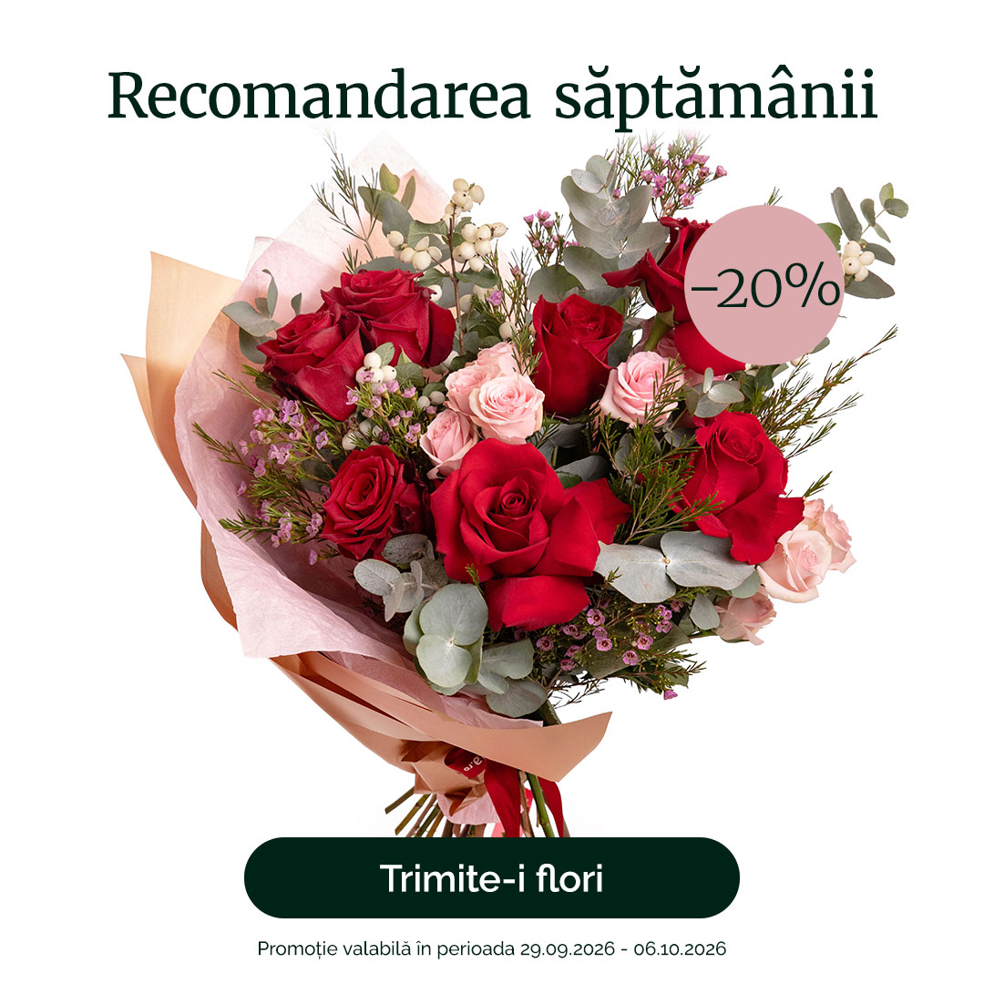 Buchet cu trandafiri roșii „Rose Whisper” – recomandarea săptămânii