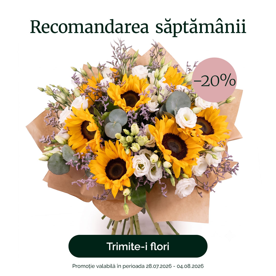 Buchet cu floarea-soarelui „Summer Vibes” – recomandarea săptămânii