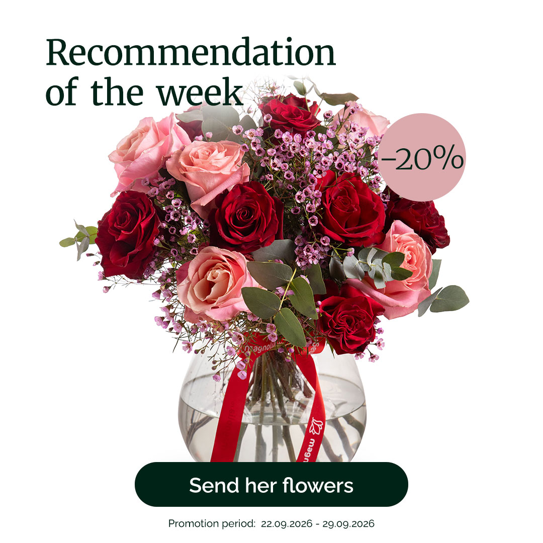 „Natural Beauty” pink and red rose bouquet – recommendation of the week