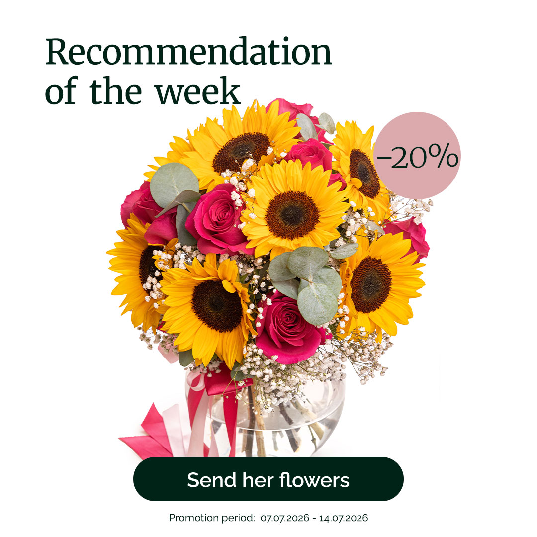 Sunflower and pink rose bouquet – recommendation of the week