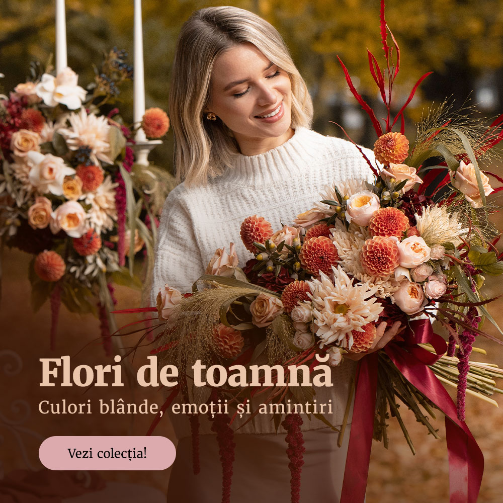 Buchete cu flori de toamnă și aranjamente florale viu colorate