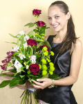 Buchet cu 5 trandafiri roşii Grand Prix