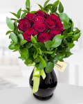 Round bouquet with 11 red roses – the image 1