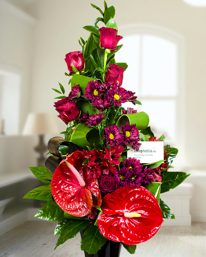 Buchet flori roşii – imaginea 1