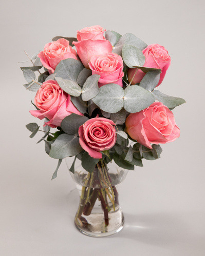 Bouquet with 7 pink roses