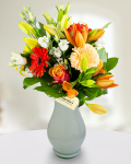 Bouquet with lilies roses and gerbera – imaginea 1