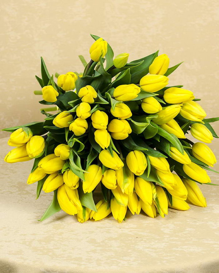 Buchet cu 51 lalele galbene – imaginea 4